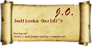 Jedlicska Oszlár névjegykártya